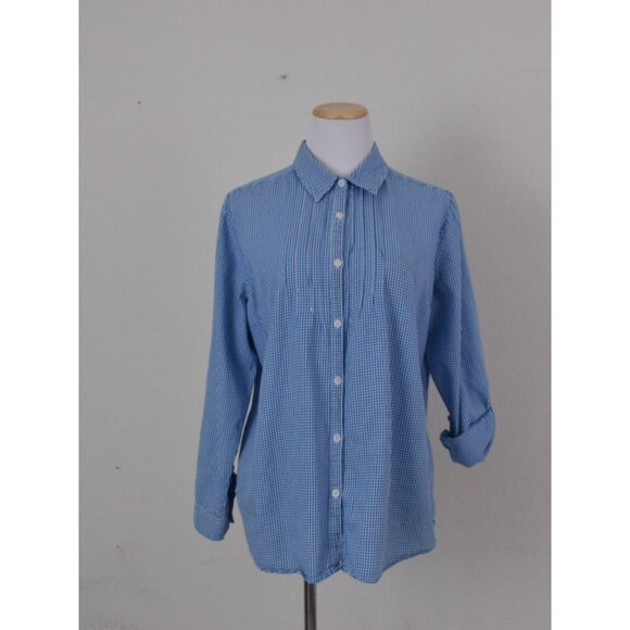 Vintage Micro Plaid Long Sleeve‎ Blouse - Picture 2 of 10